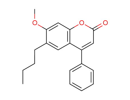 Molecular Structure of 178754-69-3 (6-Butyl-7-methoxy-4-phenyl-chromen-2-one)