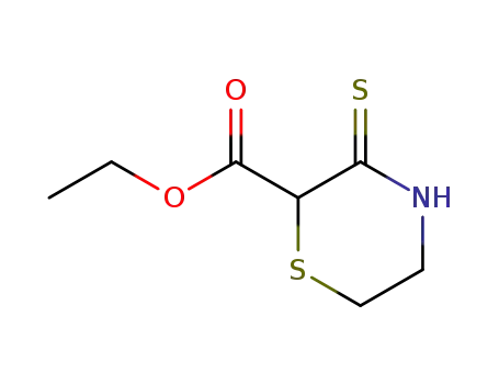 Molecular Structure of 165677-69-0 (2-ethoxycarbonyl-5,6-dihydro-2H-<1,4>thiazin-3-thione)