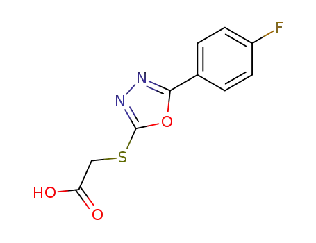 Molecular Structure of 485334-65-4 ([5-(4-FLUORO-PHENYL)-[1,3,4]OXADIAZOL-2-YLSULFANYL]-ACETIC ACID)