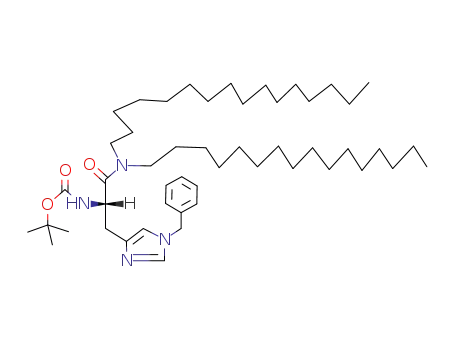 Molecular Structure of 98189-02-7 (N,N-dihexadecyl-N<sup>α</sup>-(t-butoxycarbonyl)-N<sup>im</sup>-benzyl-L-histidinamide)