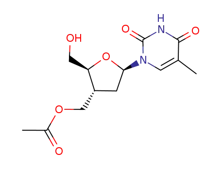 Molecular Structure of 166955-35-7 (Thymidine, 3'-[(acetyloxy)methyl]-3'-deoxy-)