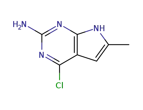 Molecular Structure of 204929-06-6 (2-Amino-4-chloro-6-methyl-7H-pyrrolo[2,3-d]pyrimidine)