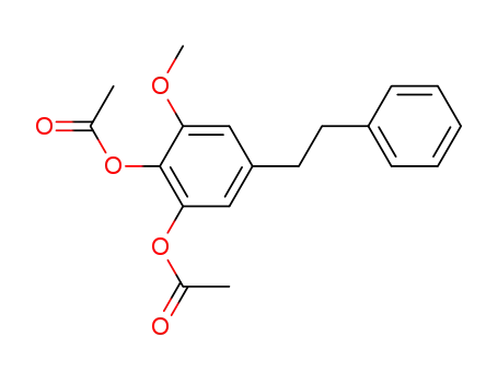 Molecular Structure of 78090-15-0 (1,2-Di(acetyloxy)-3-methoxy-5-(2-phenylethyl)benzene)