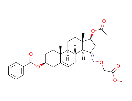 Benzoic acid (3S,8R,9S,10R,13S,14S,17S)-17-acetoxy-15-[(E)-methoxycarbonylmethoxyimino]-10,13-dimethyl-2,3,4,7,8,9,10,11,12,13,14,15,16,17-tetradecahydro-1H-cyclopenta[a]phenanthren-3-yl ester