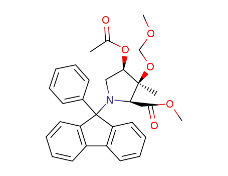 (2S,3S,4R)-4-Acetoxy-3-methoxymethoxy-3-methyl-1-(9-phenyl-9H-fluoren-9-yl)-pyrrolidine-2-carboxylic acid methyl ester