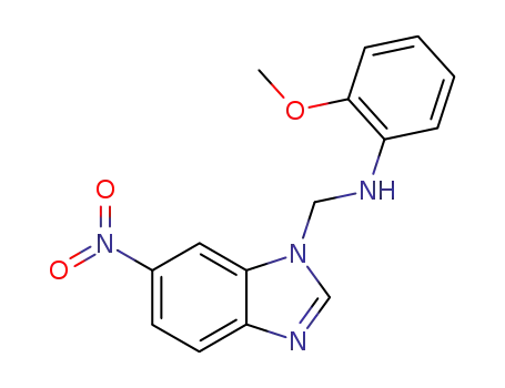 Molecular Structure of 103248-23-3 (2-methoxy-N-[(6-nitro-1H-benzimidazol-1-yl)methyl]aniline)
