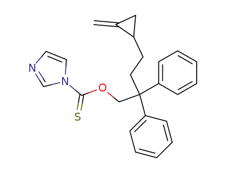 Molecular Structure of 141536-27-8 (1H-Imidazole-1-carbothioic acid,
O-[4-(methylenecyclopropyl)-2,2-diphenylbutyl] ester)