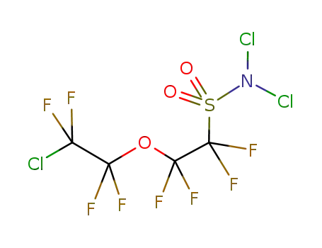 Molecular Structure of 156384-61-1 (Ethanesulfonamide,
N,N-dichloro-2-(2-chloro-1,1,2,2-tetrafluoroethoxy)-1,1,2,2-tetrafluoro-)