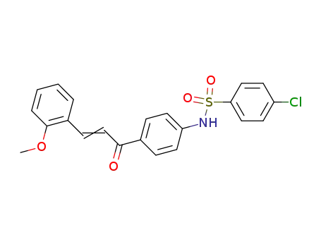 Molecular Structure of 174367-25-0 (4-Chloro-N-{4-[(E)-3-(2-methoxy-phenyl)-acryloyl]-phenyl}-benzenesulfonamide)