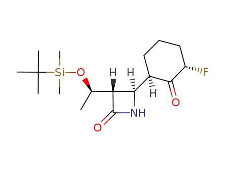 (3S,4R)-3-<(R)-1-(tert-butyldimethylsilyloxy)ethyl>-4-<(2'S,6'R)-(2'-fluoro-1'-oxocyclohex-6'-yl)>-2-azetidinone