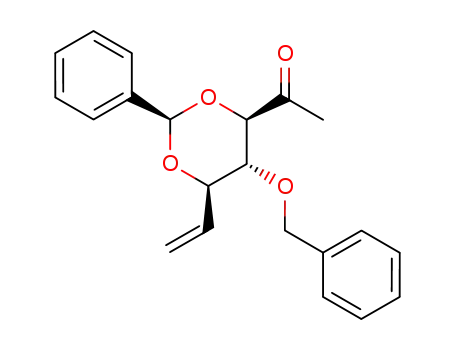 Molecular Structure of 205934-63-0 ((2R,4R,5R,6R)-4-acetyl-5-benzyloxy-2-phenyl-6-vinyl-[1,3]dioxane)
