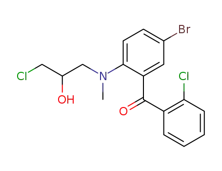 Molecular Structure of 103380-06-9 (2-(3-chloro-2-hydroxy-1-methyl-propylamino)-5-bromo-2'-chloro-benzophenone)