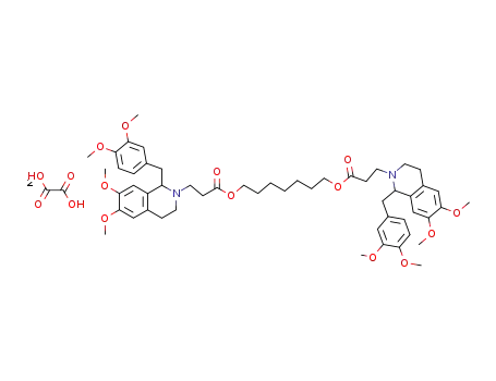 Molecular Structure of 81165-43-7 (3-[1-(3,4-Dimethoxy-benzyl)-6,7-dimethoxy-3,4-dihydro-1H-isoquinolin-2-yl]-propionic acid 7-{3-[1-(3,4-dimethoxy-benzyl)-6,7-dimethoxy-3,4-dihydro-1H-isoquinolin-2-yl]-propionyloxy}-heptyl ester; compound with oxalic acid)