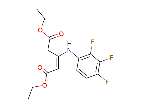 Molecular Structure of 140628-52-0 (2-Pentenedioic acid, 3-[(2,3,4-trifluorophenyl)amino]-, diethyl ester)