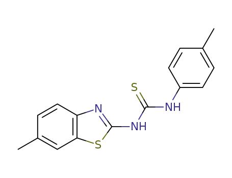 Molecular Structure of 1819-77-8 (Thiourea, N-(6-methyl-2-benzothiazolyl)-N'-(4-methylphenyl)-)