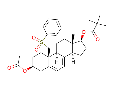 2,2-Dimethyl-propionic acid (3S,9S,10S,13S,14S,17S)-3-acetoxy-10-benzenesulfonylmethyl-13-methyl-2,3,4,9,10,11,12,13,14,15,16,17-dodecahydro-1H-cyclopenta[a]phenanthren-17-yl ester