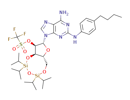 Trifluoro-methanesulfonic acid (2R,3R,3aR,9aR)-2-[6-amino-2-(4-butyl-phenylamino)-purin-9-yl]-5,5,7,7-tetraisopropyl-tetrahydro-1,4,6,8-tetraoxa-5,7-disila-cyclopentacycloocten-3-yl ester