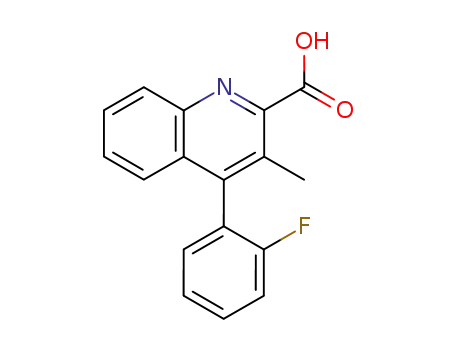 Molecular Structure of 194224-06-1 (2-Quinolinecarboxylic acid, 4-(2-fluorophenyl)-3-methyl-)