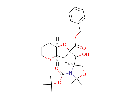 (R)-4-[((2R,3aR,7aR)-2-Benzyloxycarbonyl-hexahydro-furo[3,2-b]pyran-2-yl)-hydroxy-methyl]-2,2-dimethyl-oxazolidine-3-carboxylic acid tert-butyl ester