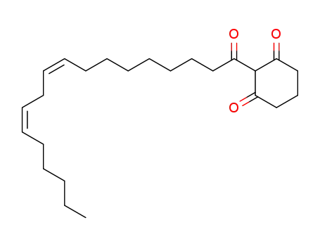 Molecular Structure of 94497-59-3 (1,3-Cyclohexanedione, 2-(1-oxo-9,12-octadecadienyl)-, (Z,Z)-)