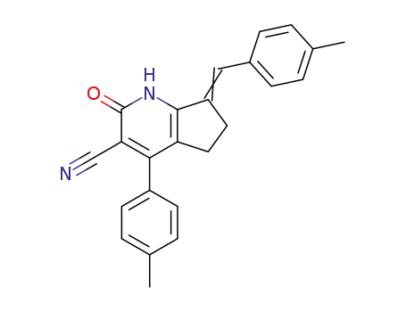 Molecular Structure of 77821-82-0 (2-Oxo-4-p-tolyl-7-[1-p-tolyl-meth-(Z)-ylidene]-2,5,6,7-tetrahydro-1H-[1]pyrindine-3-carbonitrile)