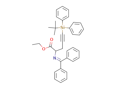 Molecular Structure of 1027056-19-4 (2-(Benzhydrylidene-amino)-5-(tert-butyl-diphenyl-silanyl)-pent-4-ynoic acid ethyl ester)