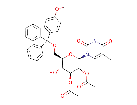 1-(2,3-di-O-acetyl-6-O-monomethoxytrityl-β-D-glucopyranosyl)thymine