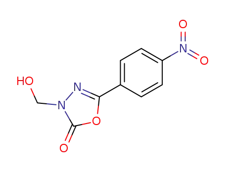 Molecular Structure of 85916-60-5 (3-Hydroxymethyl-5-(4-nitro-phenyl)-3H-[1,3,4]oxadiazol-2-one)