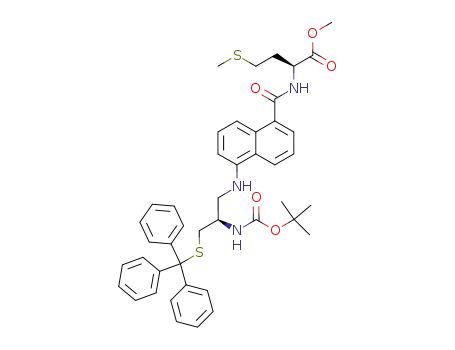 (S)-2-{[5-((R)-2-tert-Butoxycarbonylamino-3-tritylsulfanyl-propylamino)-naphthalene-1-carbonyl]-amino}-4-methylsulfanyl-butyric acid methyl ester