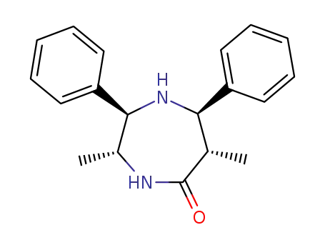Molecular Structure of 143841-76-3 (5H-1,4-Diazepin-5-one, hexahydro-3,6-dimethyl-2,7-diphenyl-,
(2a,3b,6b,7a)-)