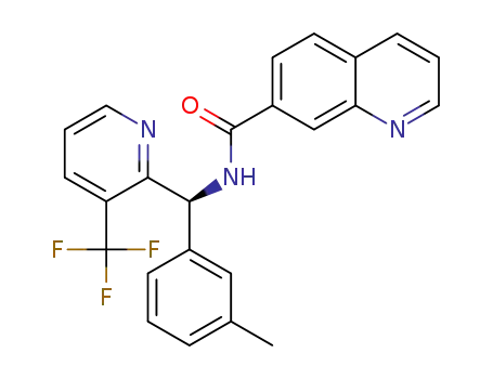 (S)-N-(m-tolyl(3-(trifluoromethyl)pyridin-2-yl)methyl)quinoline-7-carboxamide