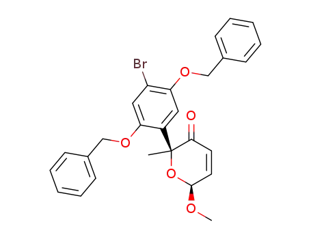 2H-Pyran-3(6H)-one,
2-[4-bromo-2,5-bis(phenylmethoxy)phenyl]-6-methoxy-2-methyl-, trans-