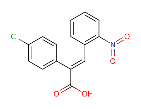 Molecular Structure of 10465-92-6 (2-(4-chlorophenyl)-3-(2-nitrophenyl)prop-2-enoic acid)