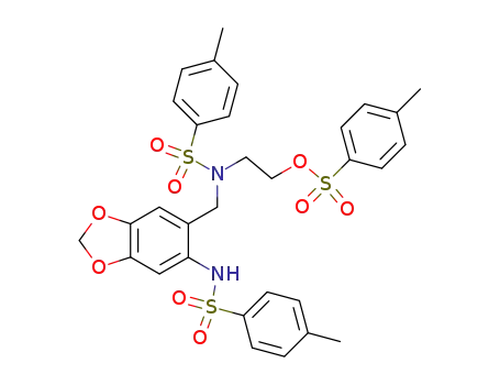 Toluene-4-sulfonic acid 2-{(toluene-4-sulfonyl)-[6-(toluene-4-sulfonylamino)-benzo[1,3]dioxol-5-ylmethyl]-amino}-ethyl ester