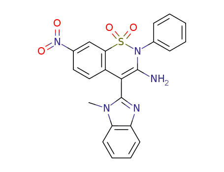 2H-1,2-Benzothiazin-3-amine,
4-(1-methyl-1H-benzimidazol-2-yl)-7-nitro-2-phenyl-, 1,1-dioxide