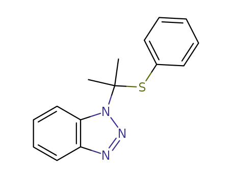 Molecular Structure of 138883-72-4 (1-(1-Methyl-1-phenylsulfanyl-ethyl)-1H-benzotriazole)