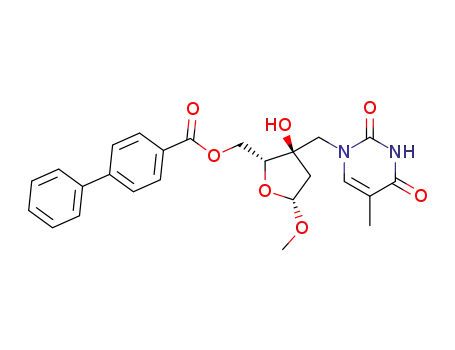 Methyl 2-deoxy-5-O-(4-phenylbenzoyl)-3-C-((thymin-1-yl)methyl)-β-D-erythro-pentofuranoside