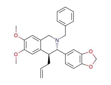 (+)-(3S,4S)-N-benzyl-3-(3,4-methylenedioxyphenyl)-6,7-dimethoxy-4-(2-propenyl)-1,2,3,4-tetrahydroisoquinoline