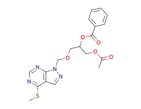 1,2-Propanediol,
3-[[4-(methylthio)-1H-pyrazolo[3,4-d]pyrimidin-1-yl]methoxy]-, 1-acetate
2-benzoate
