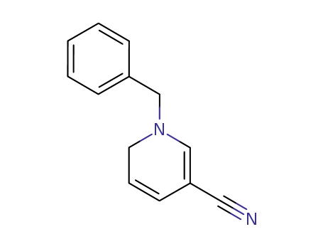 Molecular Structure of 74124-15-5 (3-Pyridinecarbonitrile, 1,6-dihydro-1-(phenylmethyl)-)