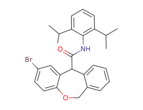 Molecular Structure of 144170-10-5 (2-bromo-N-[2,6-di(propan-2-yl)phenyl]-6,11-dihydrodibenzo[b,e]oxepine-11-carboxamide)