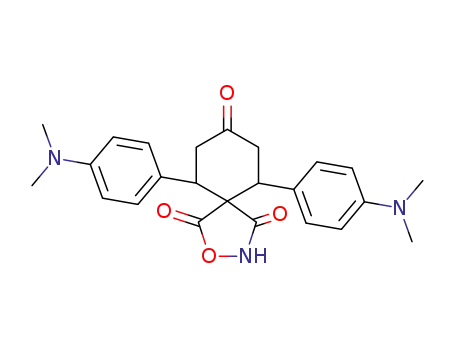 Molecular Structure of 210429-20-2 (6,10-Bis-(4-dimethylamino-phenyl)-2-oxa-3-aza-spiro[4.5]decane-1,4,8-trione)