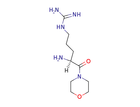 Molecular Structure of 63093-18-5 (Morpholine, 4-[2-amino-5-[(aminoiminomethyl)amino]-1-oxopentyl]-,
(S)-)