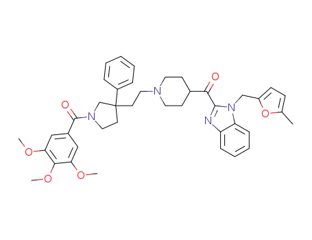 1-(3,4,5-trimethoxy-benzoyl)-3-[2-[4-[1-(5-methylfur-2-ylmethyl)-1H-benzoimidazole-2-carbonyl]-piperidin-1-yl]-ethyl]-3-phenyl-pyrrolidine