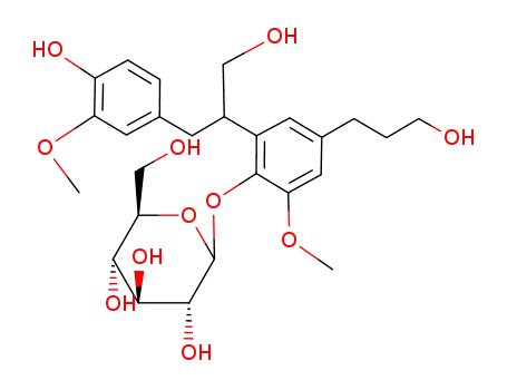 Molecular Structure of 117613-74-8 (b-D-Glucopyranoside,2-[2-hydroxy-1-[(4-hydroxy-3-methoxyphenyl)methyl]ethyl]-4-(3-hydroxypropyl)-6-methoxyphenyl)
