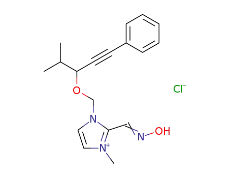 Molecular Structure of 117983-41-2 ((Z)-[1-methyl-3-({[1-(1-methylethyl)-3-phenylprop-2-yn-1-yl]oxy}methyl)-1,3-dihydro-2H-imidazol-2-ylidene]-N-oxomethanaminium chloride)