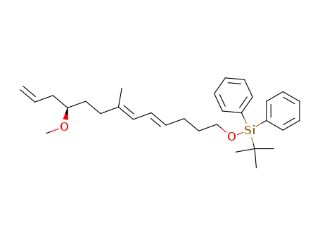 tert-Butyl-((4E,6E)-(R)-10-methoxy-7-methyl-trideca-4,6,12-trienyloxy)-diphenyl-silane