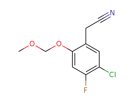 Molecular Structure of 181288-88-0 (Benzeneacetonitrile, 5-chloro-4-fluoro-2-(methoxymethoxy)-)