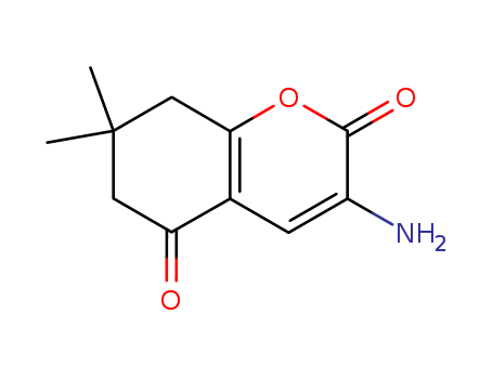 Molecular Structure of 128398-41-4 (2H-1-Benzopyran-2,5(6H)-dione, 3-amino-7,8-dihydro-7,7-dimethyl-)