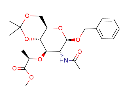 benzyl 2-acetamido-2-deoxy-4,6-O-isopropilidene-3-O-<D-1-(methoxycarbonyl)ethyl>-β-D-glucopyranoside